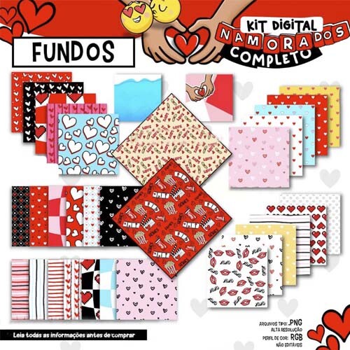 Pacote Artes Png Frases Ilustrativas Dia Namorados Pack 5