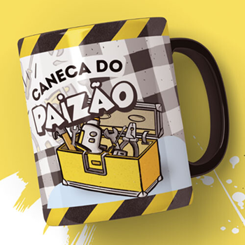 Artes Canecas Pandoca Dia dos Pais 40 Sublimação Mockups
