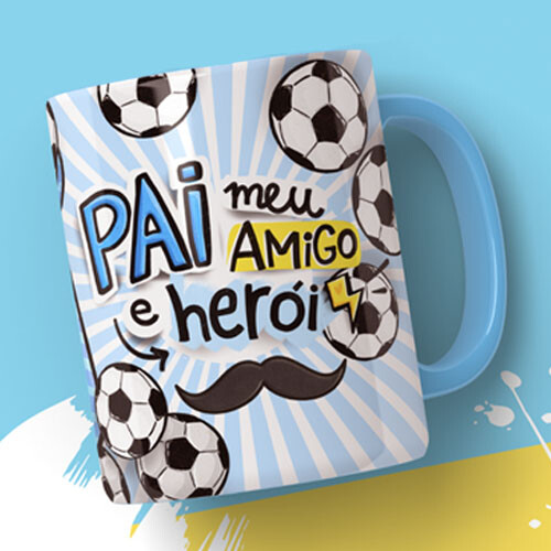 Artes Canecas Pandoca Dia dos Pais 40 Sublimação Mockups