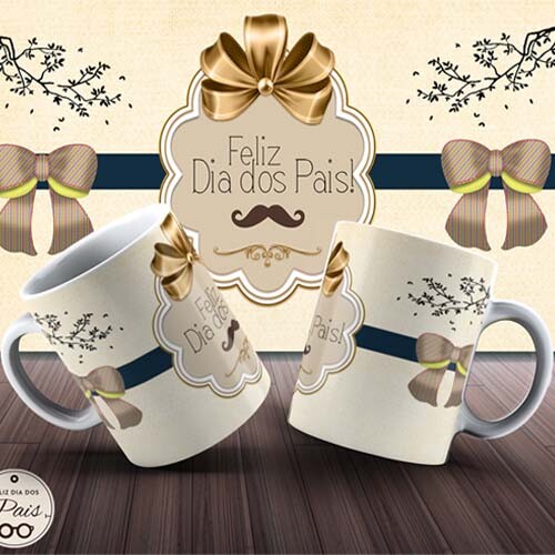 Artes Canecas Dia Dos Pais Sublimação Editáveis Mockups