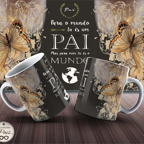Artes Canecas Dia Dos Pais Sublimação Editáveis Mockups