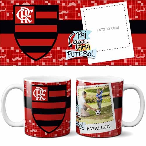 Artes Canecas Dia dos Pais Times Sublimação Fotos Mockups