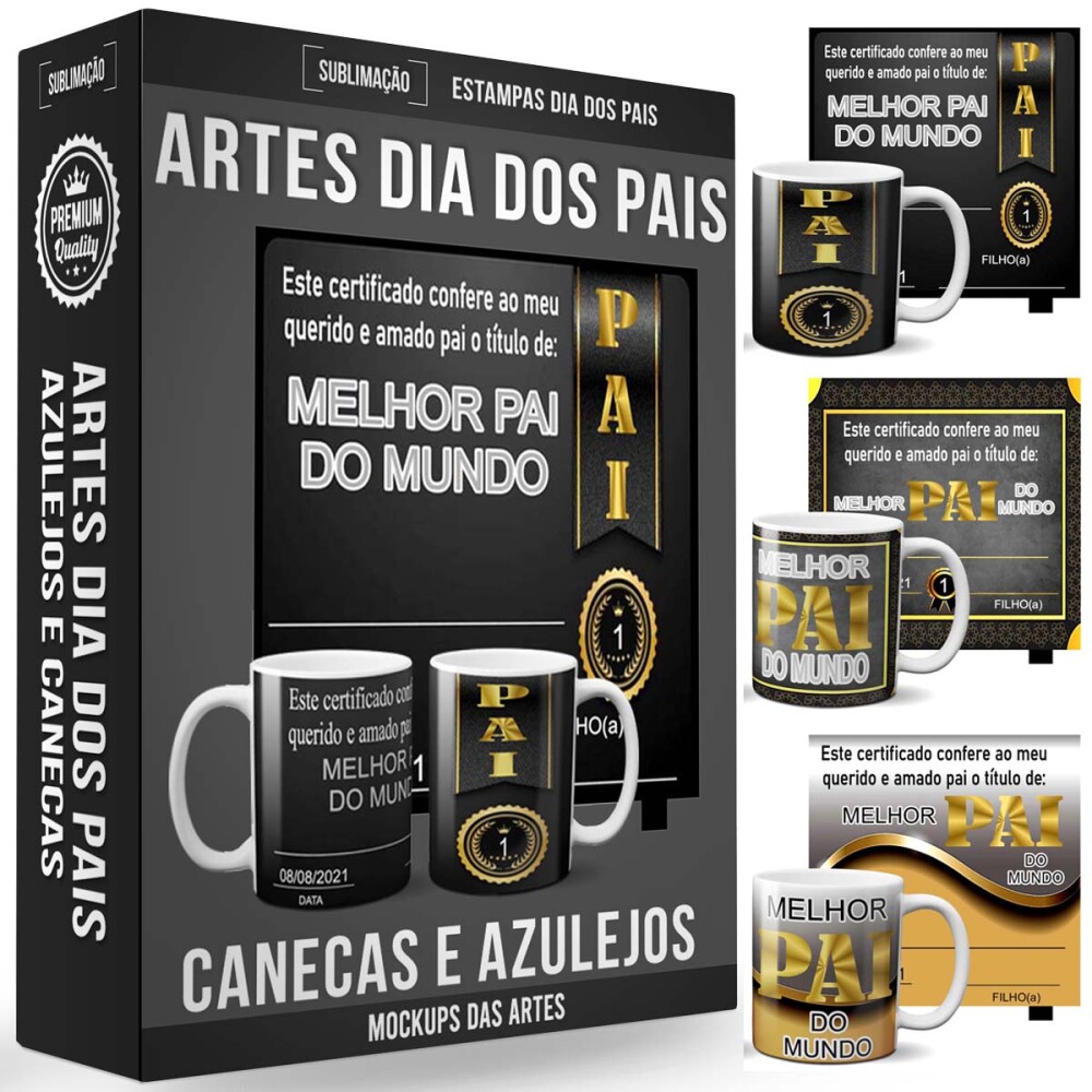 Artes Azulejos Dia dos Pais Canecas Sublimação