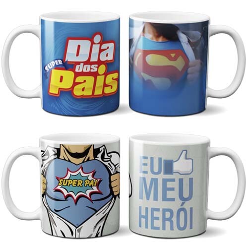550 Artes Sublimação Canecas Dia dos Pais Estampas