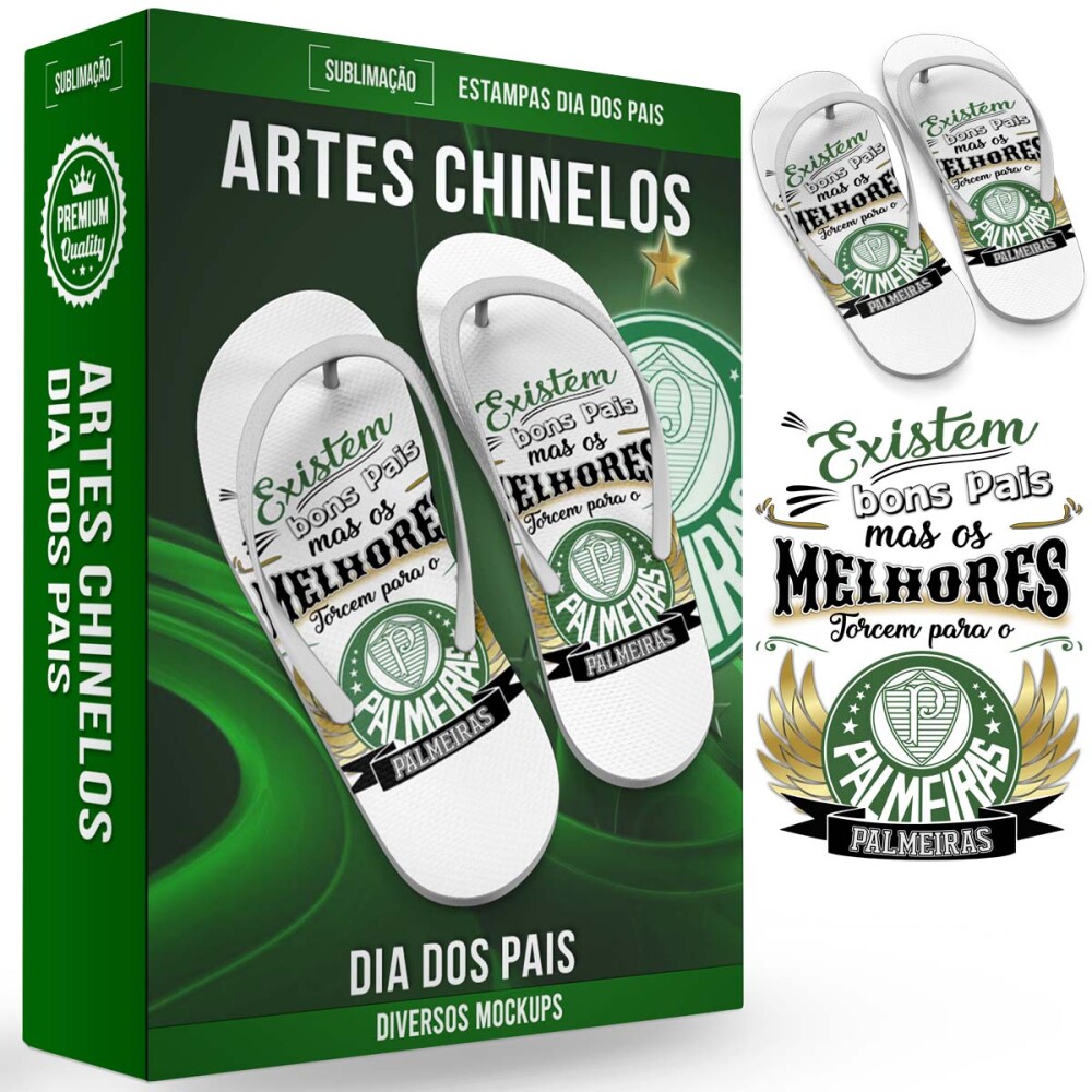 Artes Editáveis Chinelos Dia dos Pais Times Sublimação