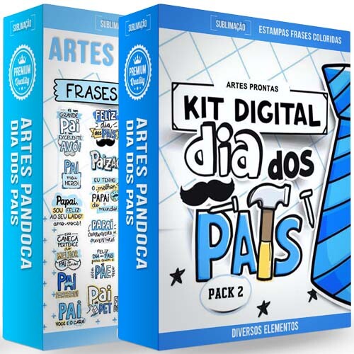 Artes Digitais Dia dos Pais Pack2 Estampas Pandoca Png