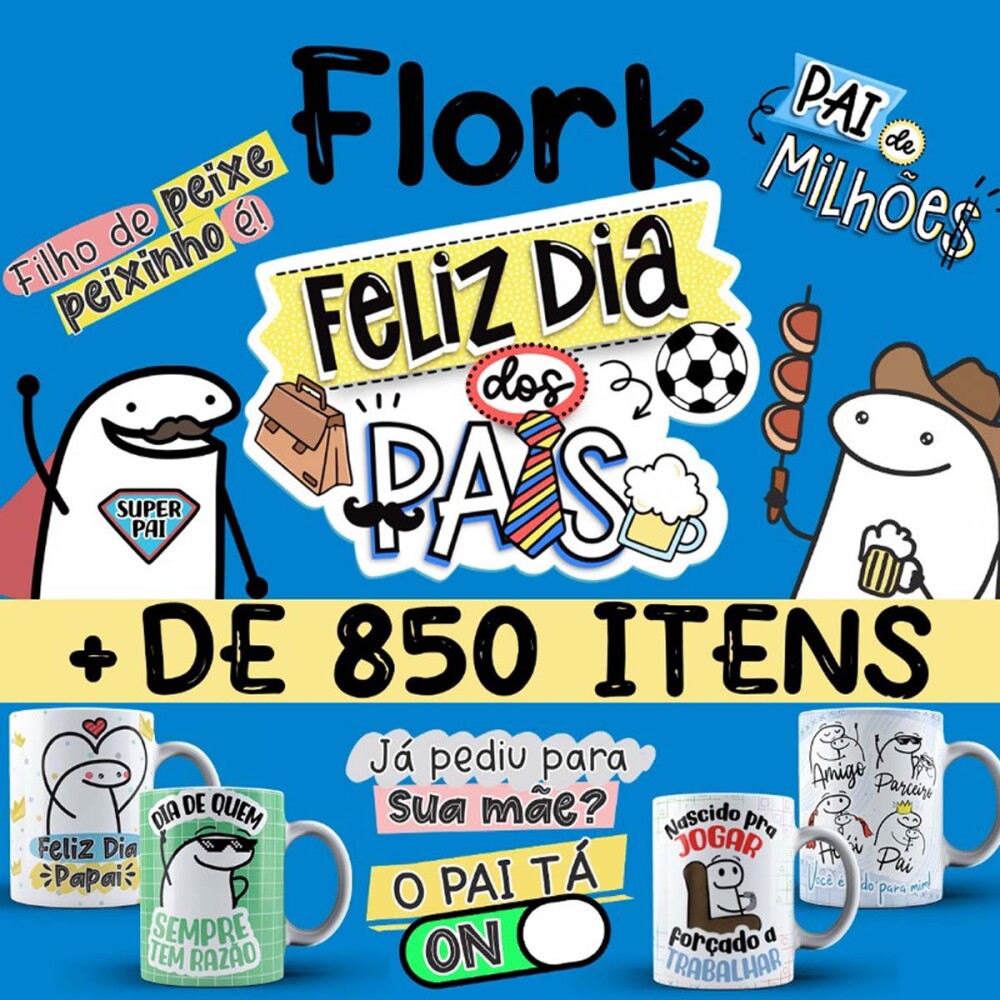 Artes Digitais Dia dos Pais Meme Flork Pacote Completo