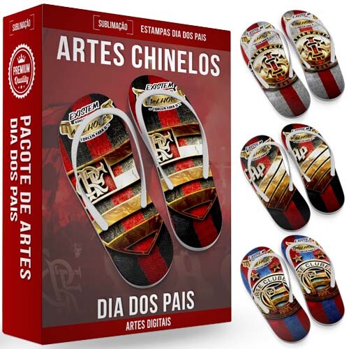 Artes Chinelos Dia dos Pais Times Futebol Estampas Psd