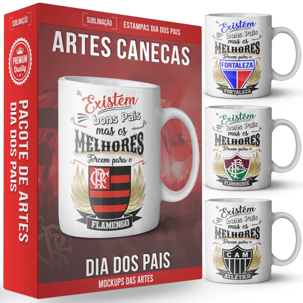 Artes Vetorizadas Estampas Canecas Dia dos Pais Sublimação