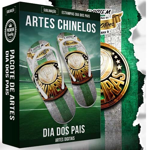 Artes Sublimação Chinelos Times Dia dos Pais Estampas Psd