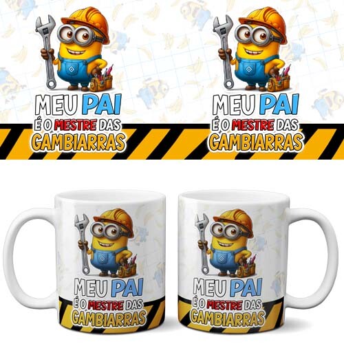 Artes Sublimação Canecas Dia dos Pais Minions Mockups