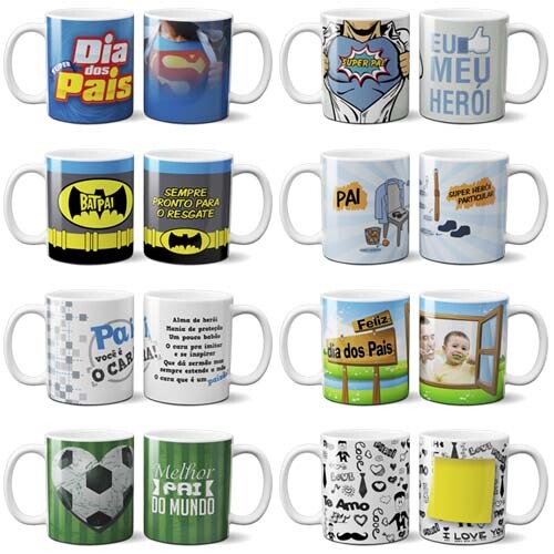 Pack 550 Estampas Sublimação Canecas Dia dos Pais Artes