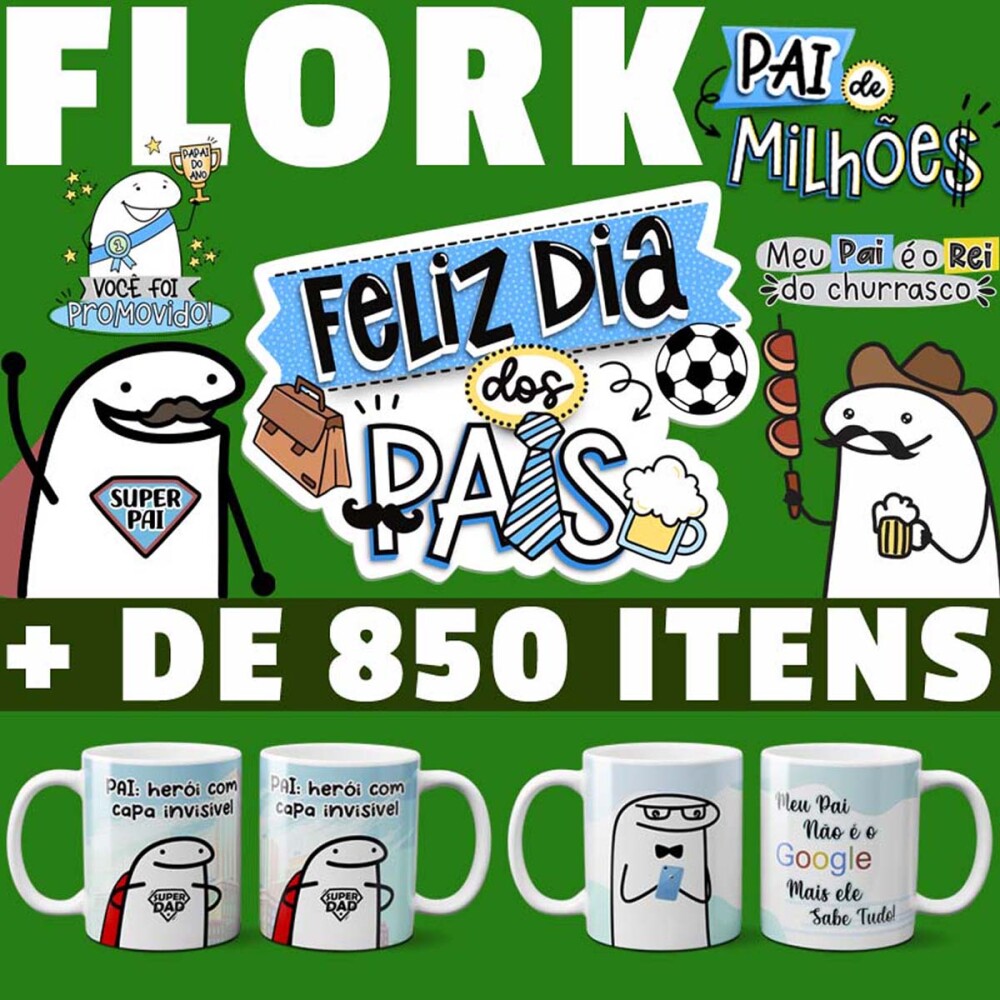 Kit Artes Flork Dia dos Pais Pacote Completo Sublimação