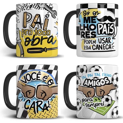 Kit Digital Artes Sublimação Canecas Pais Pandoca Png