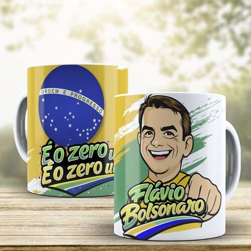Artes Sublimação Canecas Flávio Bolsonaro Presidente Mockups E