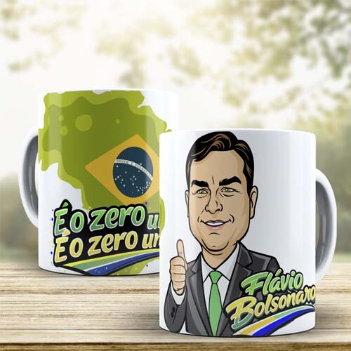 Artes Sublimação Canecas Flávio Bolsonaro Presidente Mockups E