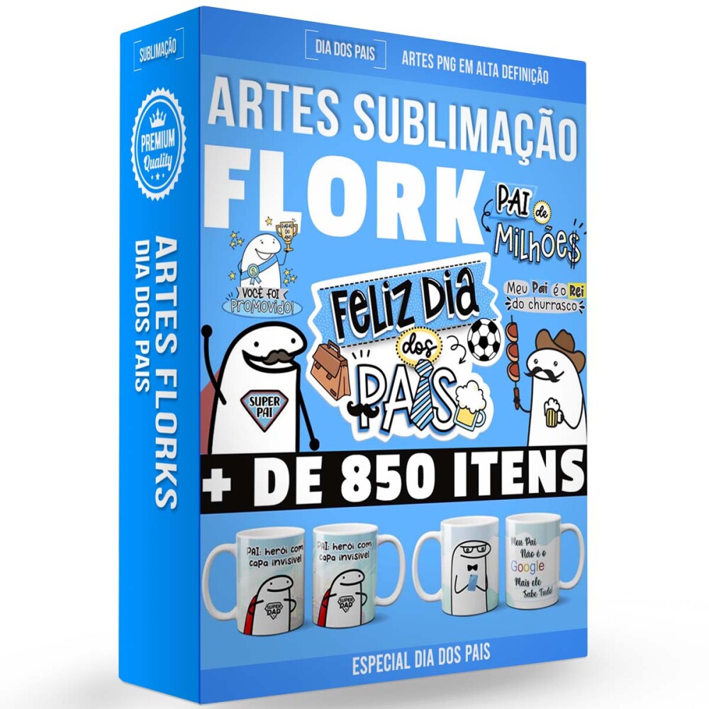 Pacote Estampas Dia dos Pais Meme Flork Artes