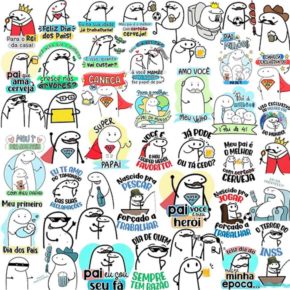 Pacote Estampas Dia dos Pais Meme Flork Artes