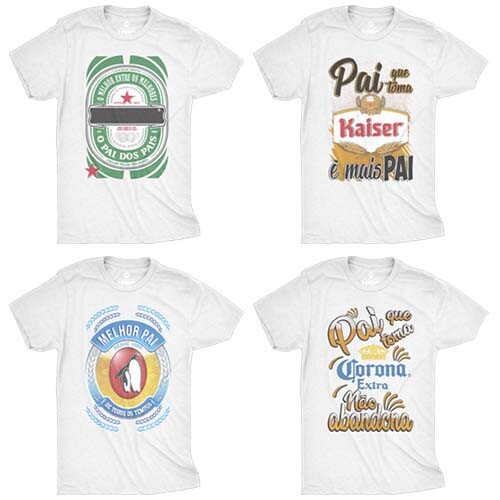 Sublimação Camisetas Dia dos Pais Artes Estampas Cervejas