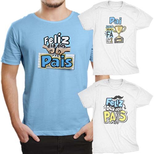 Pack Artes Camisetas Dia dos Pais Frases Coloridas Png