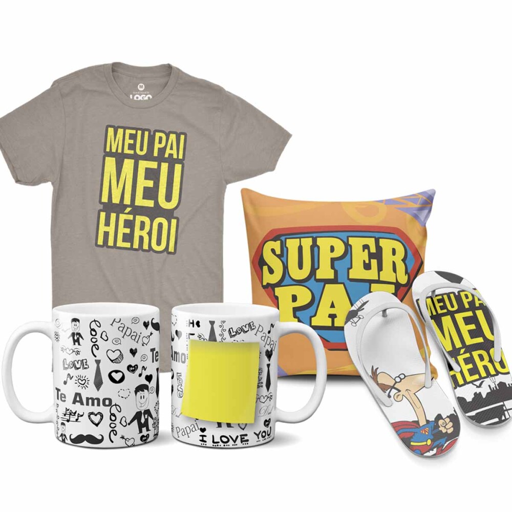 Pacote Artes Prontas Dia dos Pais Estampas Mockups