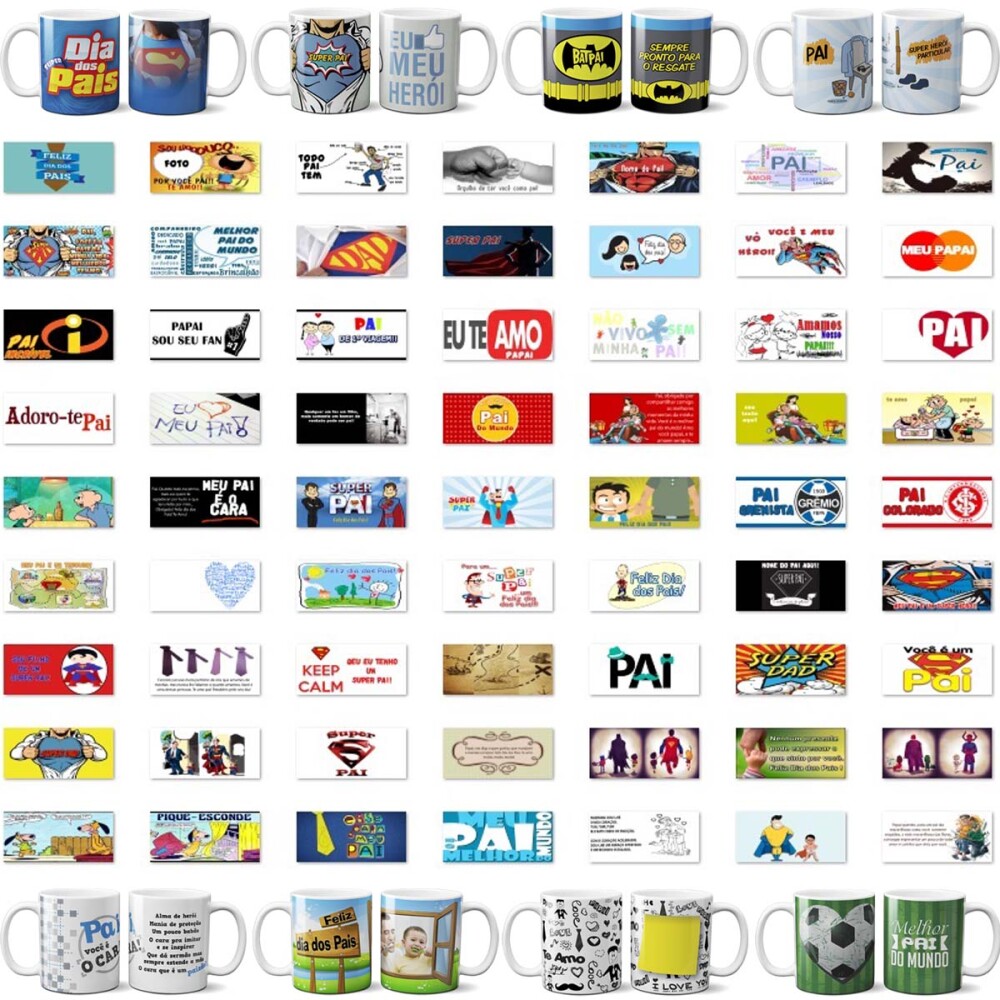 Pacote 550 Artes Dia dos Pais Sublimação Canecas