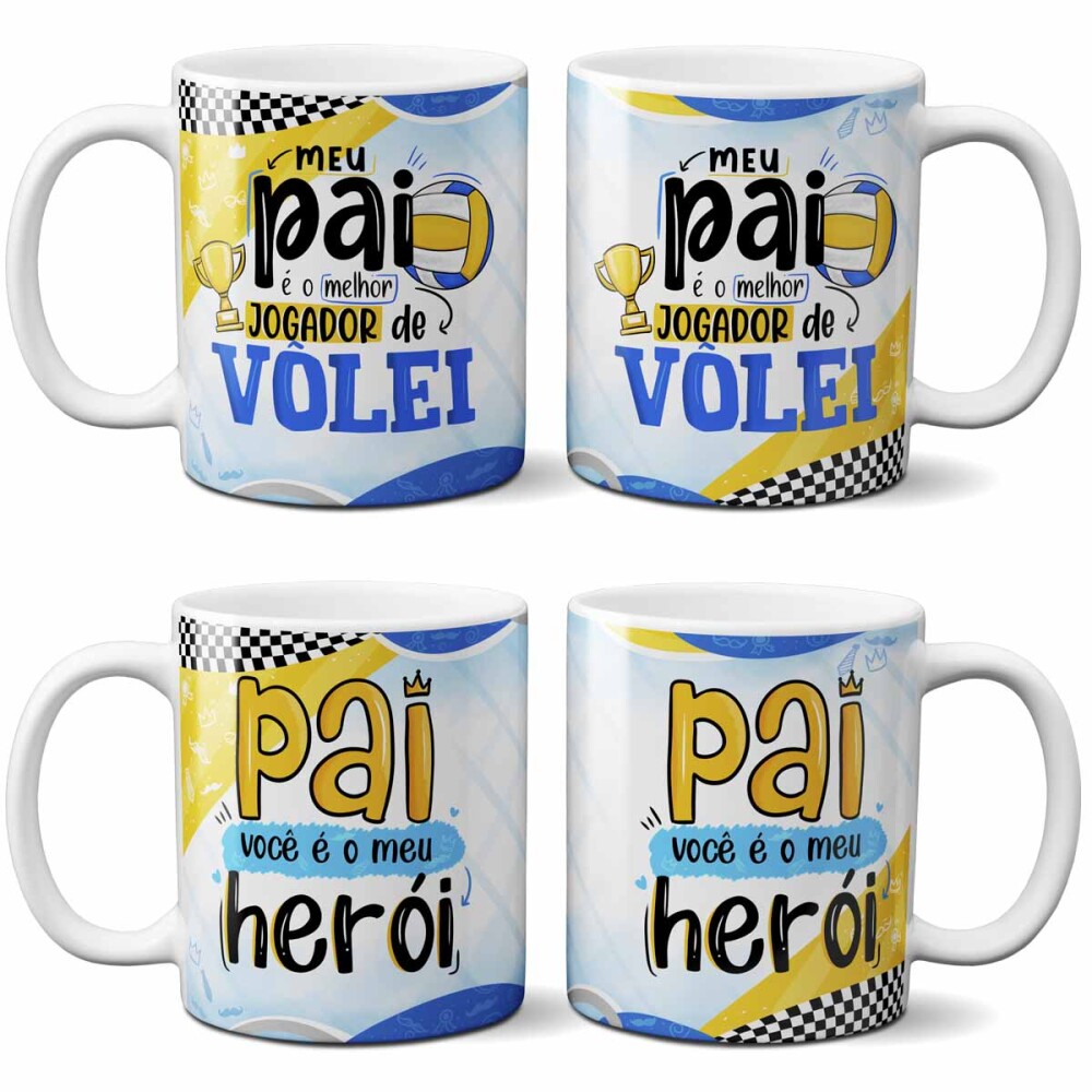 Pacote Artes Alfabetos Canecas Dia dos Pais Mockups Png