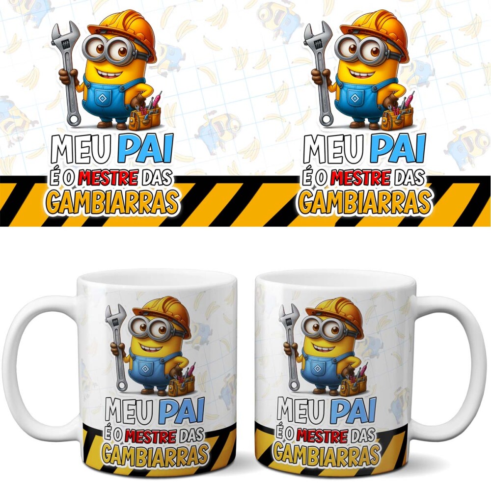Pacote Artes Canecas Minions Dia dos Pais Mockups