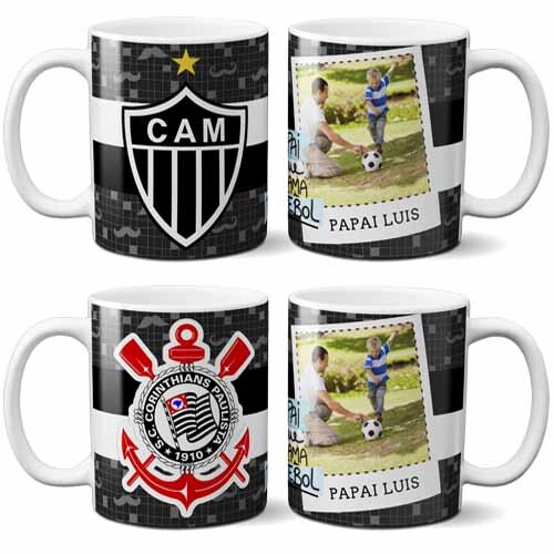 Pacote Artes Canecas Fotos Times Dia dos Pais Mockups