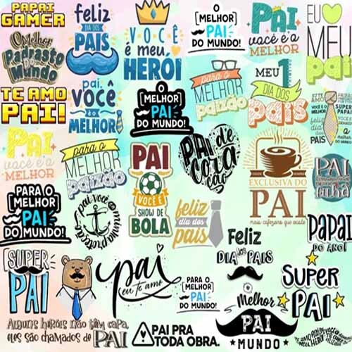 Estampas Lettering Frases Png Dia Dos Pais Sublimação Papai