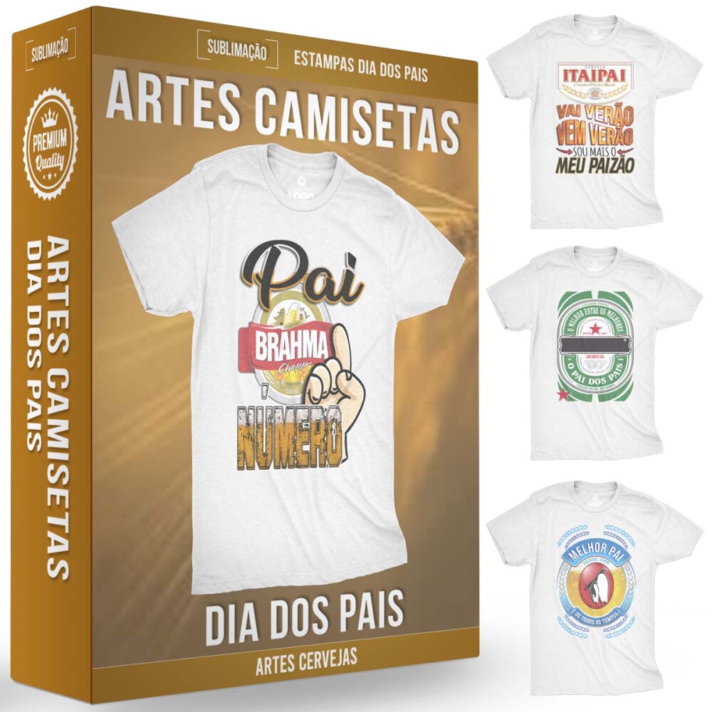 Estampas Cervejas Camisetas Dia dos Pais Sublimação Vetores