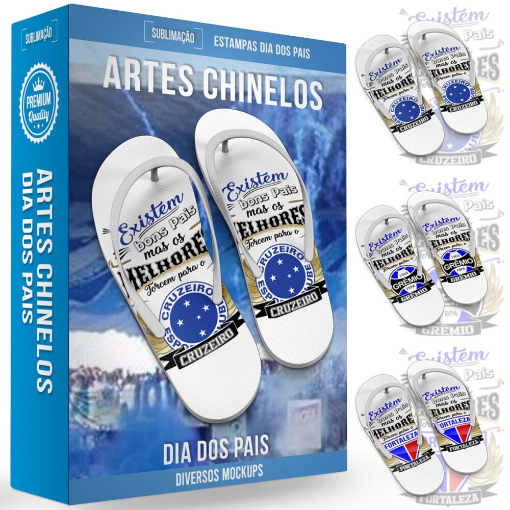 Estampas Chinelos Dia dos Pais Times Futebol Sublimação