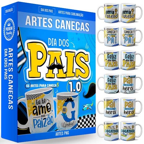 Estampas Dia dos Pais Canecas Alfabeto Sublimação Mockups