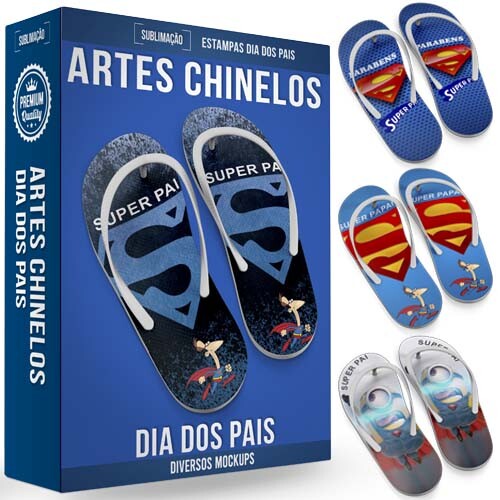 Pacote Artes Dia dos Pais Estampas Sublimação Chinelos