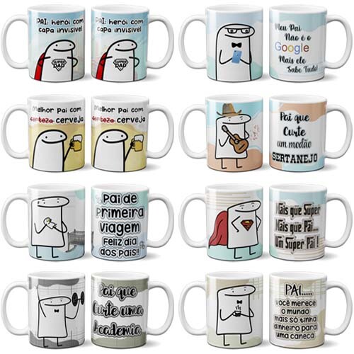 Estampas Canecas Flork Dia Dos Pais Editáveis Sublimação