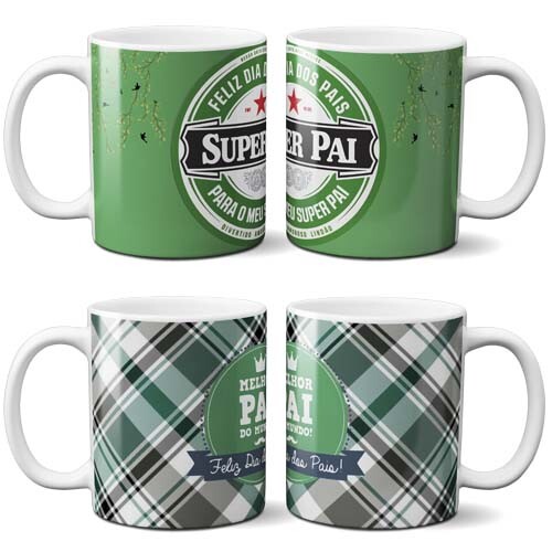 Estampas Canecas Dia dos Pais Mockups Sublimação Corel Png
