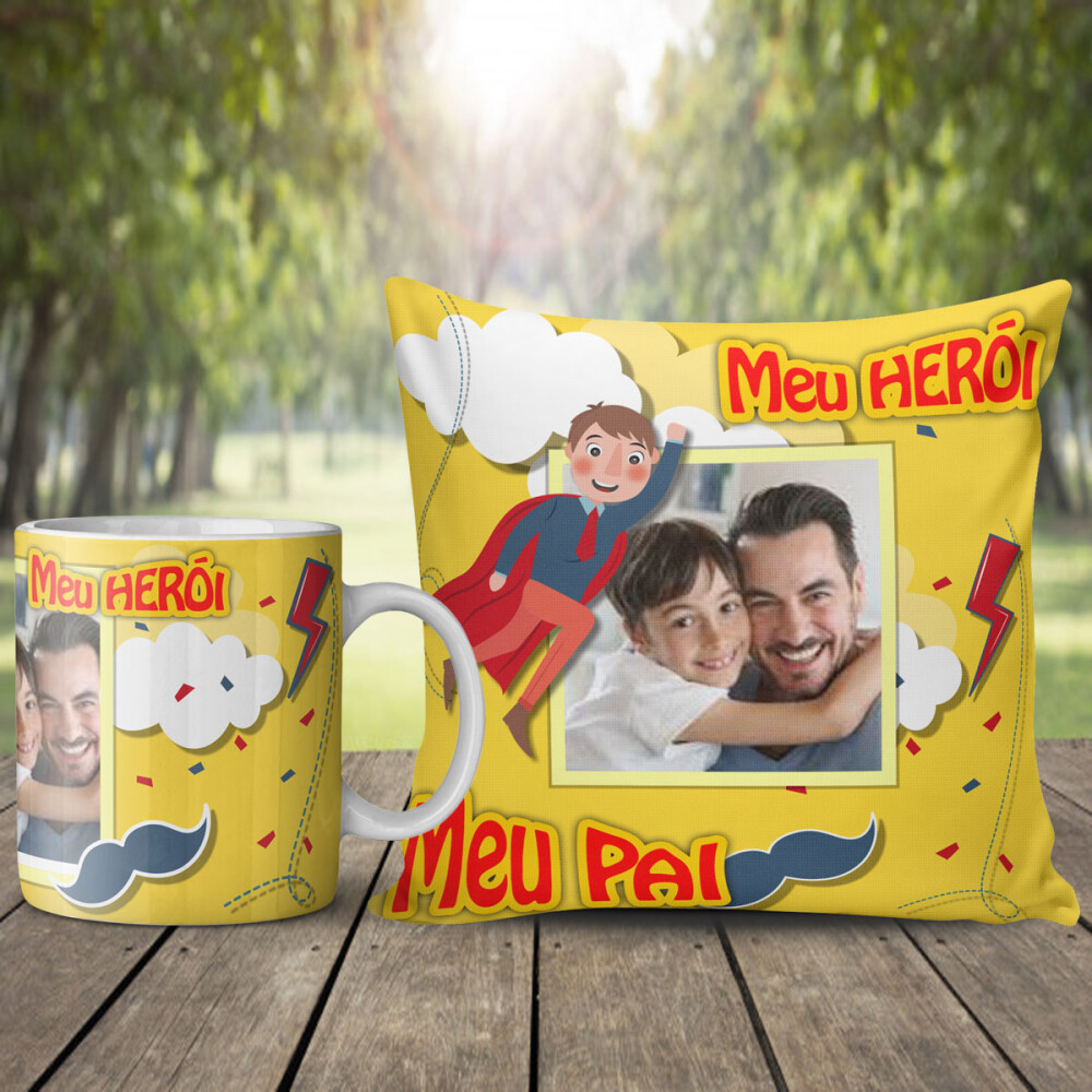 Estampas Canecas Almofadas Dia dos Pais Editáveis Sublimação