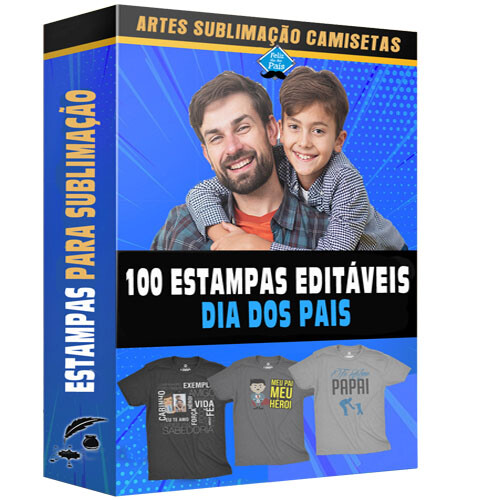 Estampas Editáveis Camisetas Dia dos Pais Artes Sublimação