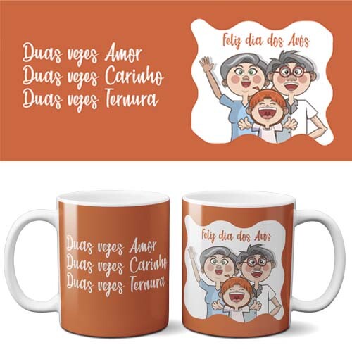 Pacote Artes Editáveis Sublimação Canecas Dia dos Avós