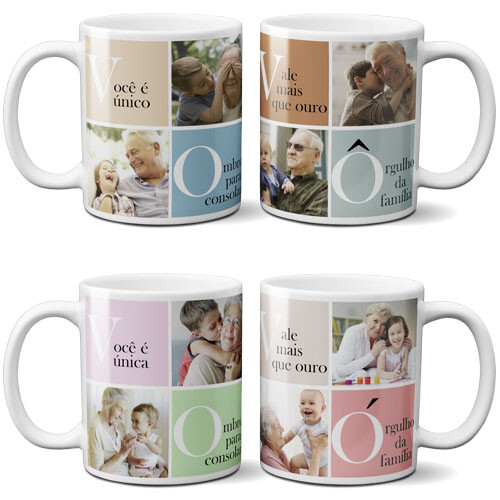 Pack Artes Canecas Avós 20 Estampas Editáveis Sublimação