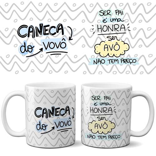 Pacote 25 Artes Dia dos Avós Vovó Vovô Sublimação Canecas