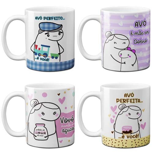 Pack 70 Estampas Flork Dia dos Avós Artes Canecas