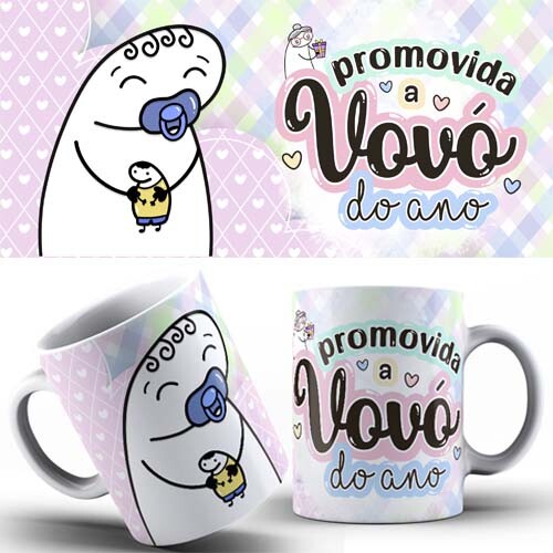 Artes Canecas Sublimação Dia dos Avós Flork Mockups