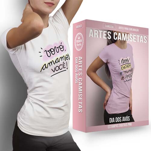 Artes Camisetas Dia dos Avós Vovó Vovô Sublimação Png