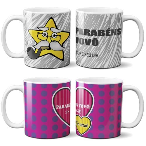 Estampas Canecas Dia dos Avós Artes Prontas Mockups