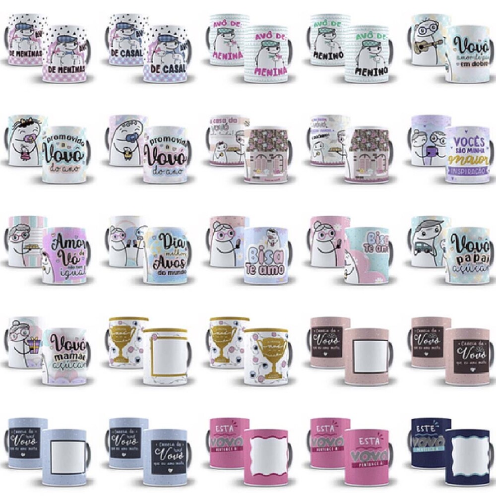 Estampas Canecas Flork Dia dos Avós 70 Artes Mockups