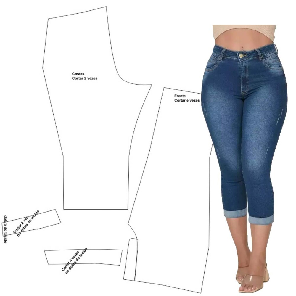Modelagem Calça Capri Feminina Adulto Molde Digital