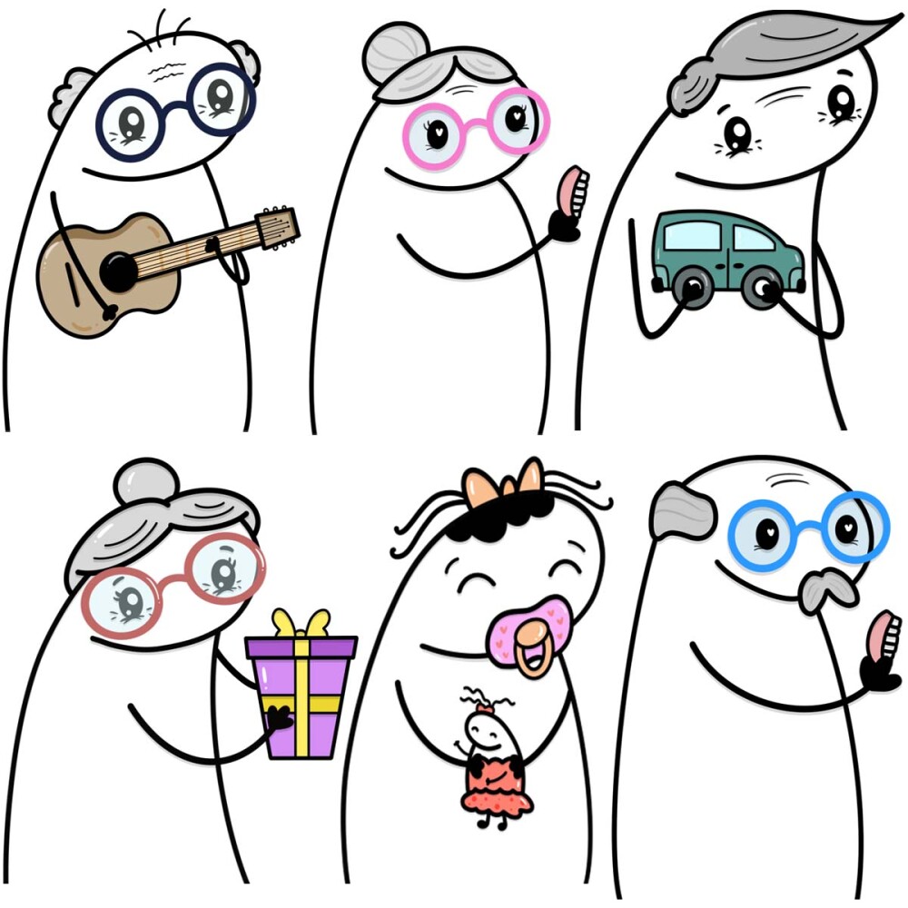 Estampas Dia dos Avós Kit Digital Flork Sublimação Pack 1