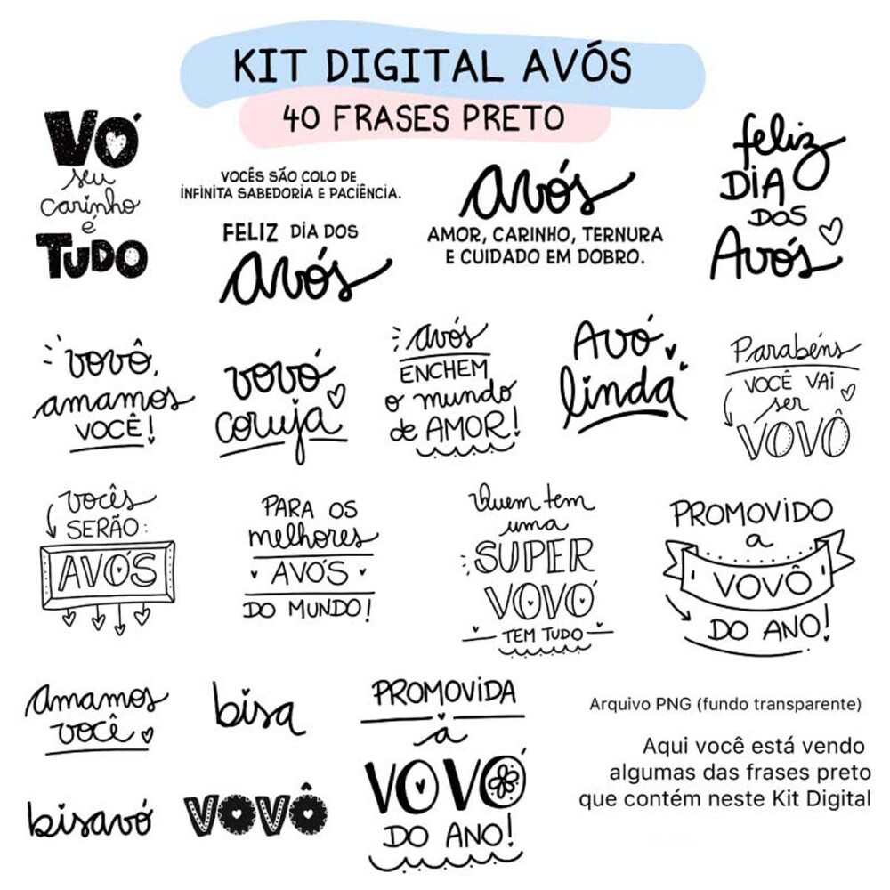 Estampas Frases Coloridas Sublimação Dia Avós Pandoca Png
