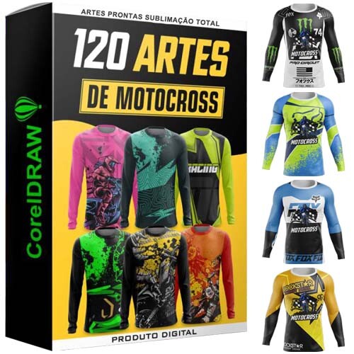 Artes Camisetas Motocross Sublimação 120 Estampas Moto